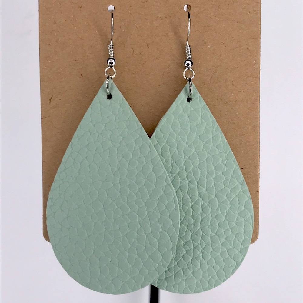 Faux Leather Teardrop Earrings Fashion Jewelry